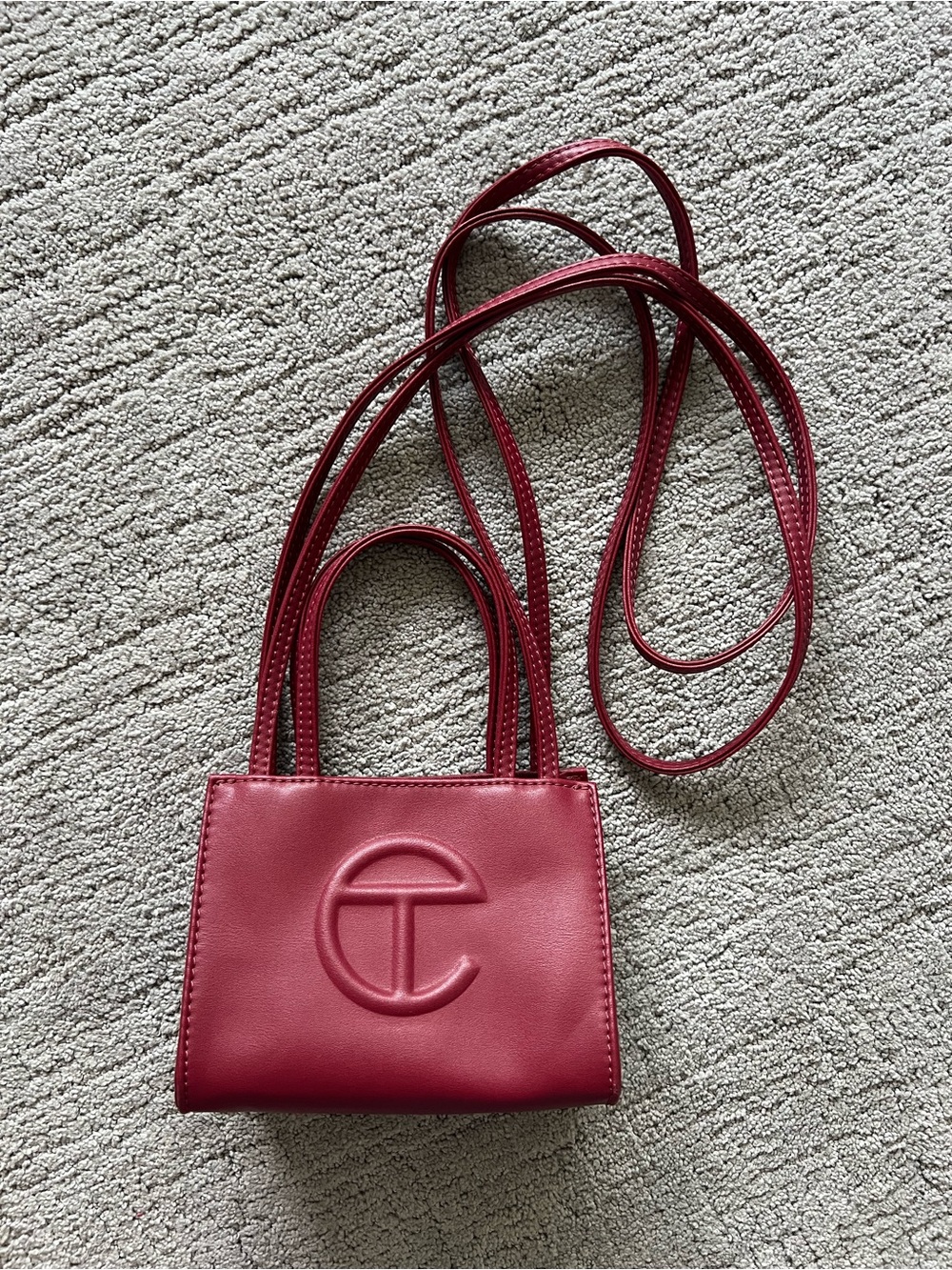 Telfar Vegan Leather Crossbody Mini Tote with Embossed Logo
